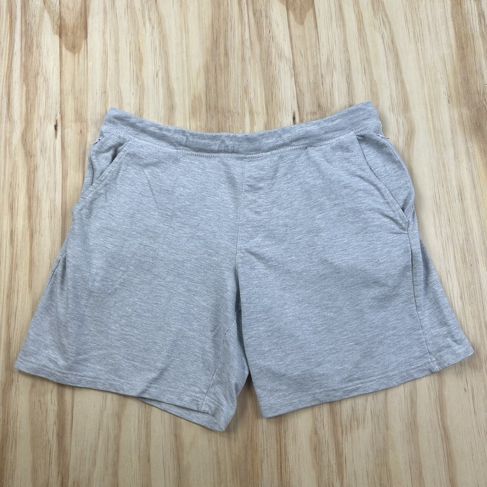 Eddie Bauer Men's Lounge Terry Shorts Gray XL Drawstring 7.5 Inseam Casual